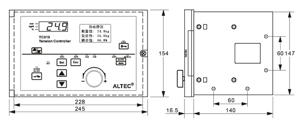 TC818 dimensions